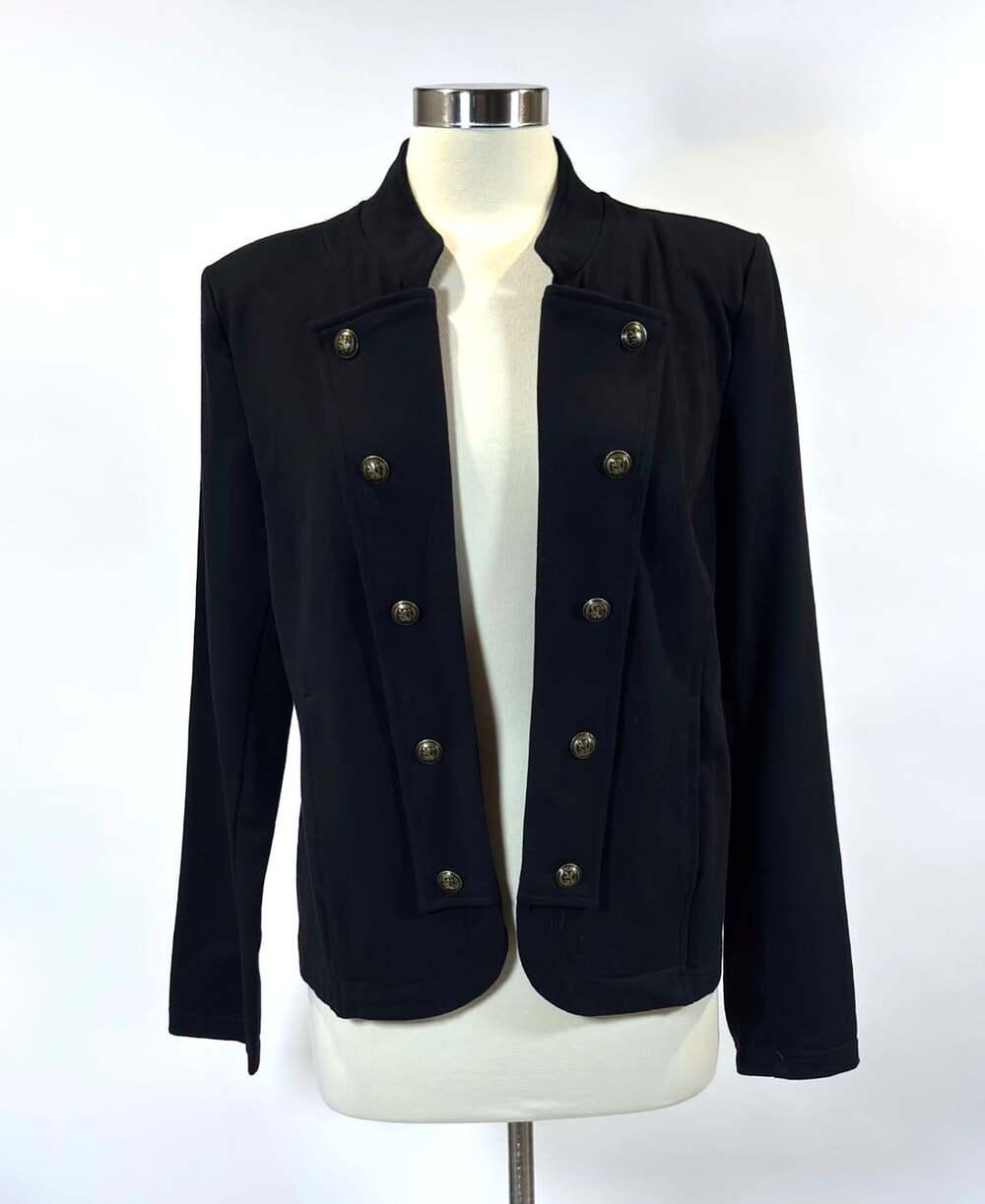 Tommy Hilfiger Military Band Double Breasted Jacket Black NWT - Medium